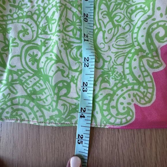 Lilly Pulitzer Blouse Pink Green Riviera Silk Chain Halter Neck Tank Top Size XS - Picture 9 of 11